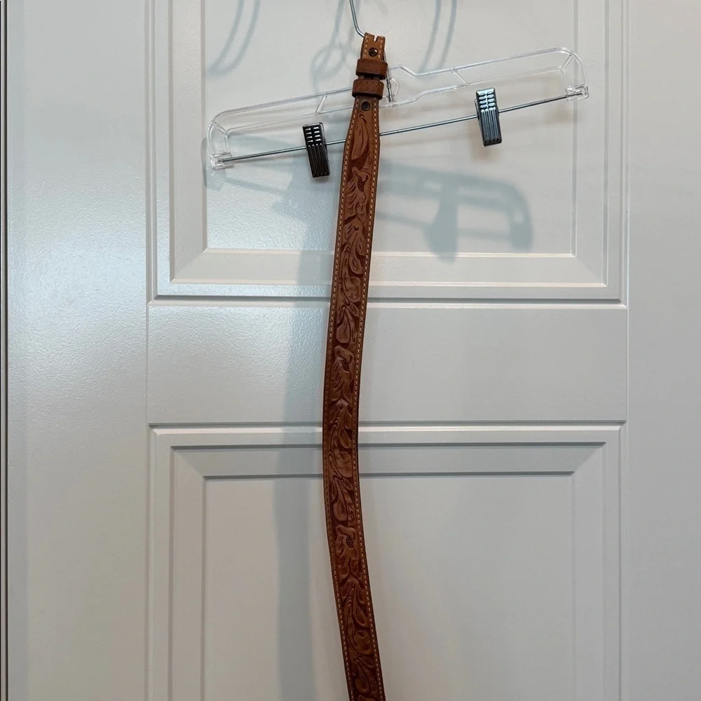 Vintage Texan Brown Leather Belt